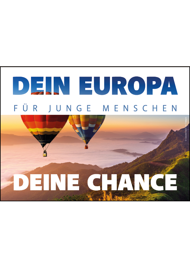 Deckblatt des Folders zum Thema Dein Europa - Deine Chance, für junge Menschen