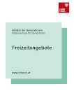 Titelbild der Broschüre Freizeitangebote im Corporate Design des Landes Tirol.