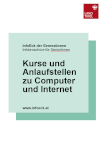 Titelbild der Broschüre Kurse und Anlaufstellen zu Computer und Internetim Corporate Design des Landes Tirol.