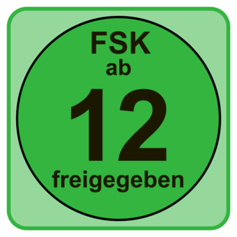 Grünes Rechteck mit der Aufschrift FSK ab 12 freigegeben