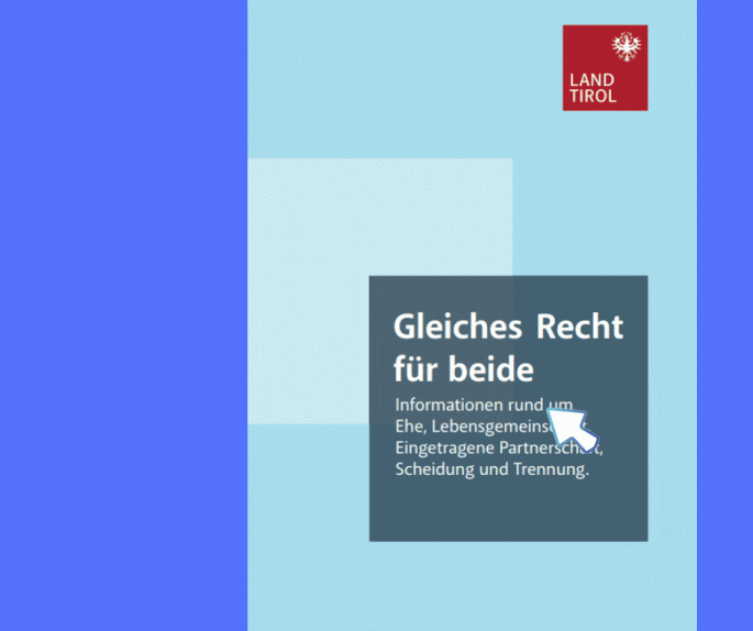 Broschüre "Gleiches Recht für beide", Land Tirol
